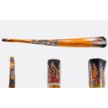 A Large Didgeridoo Traditional Australian instrument crafted from Eucalyptus wood decorated