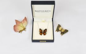 A Silver And Enamel Butterfly Necklace Brand new boxed necklace by Shipton & Co Fine Jewellery,