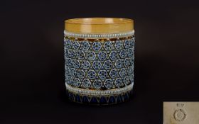Doulton Lambeth Stoneware Small - Jardiniere. c.1877. Decorated with Applied and Incised Decoration.