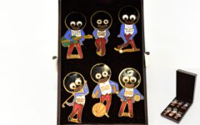 Robertsons Golden Shred Mascot Brooches 1985 Special Edition Collection Of Six Brooches Boxed