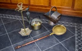 A Collection Of Antique Metal Ware Items.