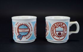 Pair of Beakers - Manchester City League Cup Winners. 1975 / 1976.