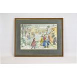 Illustration Interest Original Watercolour By Patience Arnold 1901-1992 'Carol Singers' Patience