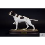 Royal Doulton Dog Figure ' The Pointer ' on Ceramic Plinth. DA110, Designer G. Tongue.