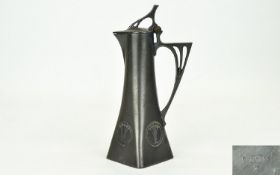 Art Nouveau German WMF Plated Secessionist Liquor Ewer A Fine example of Jugendstil metal ware by