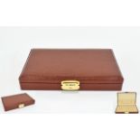 Brown Leather Effect Lockable Pen Case with Keys, Space for 12 Pens In Case + Pouch. As New