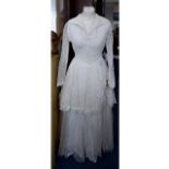 Vintage Wedding Dress An ivory wedding dress in the romantic revival style.