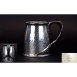 Liberty & Co Arts and Crafts Tudric Pewter Planished Tankard Archibald Knox Design. No 066.