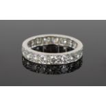 18ct White Gold Diamond Set Full Eternity Ring From The 1950's.