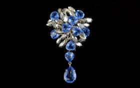 A Vintage Christian Dior Brooch Large Statement cluster brooch with three crystal drop detail circa