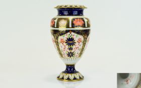 Royal Crown Derby Imari Pattern Urn / Shaped Vase. Date 1920. 8.5 Inches High.
