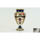 Royal Crown Derby Imari Pattern Urn / Shaped Vase. Date 1920. 8.5 Inches High.