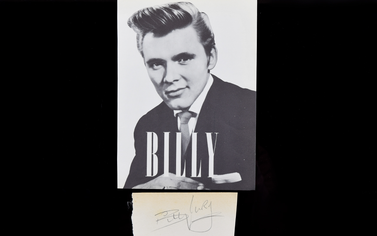 Bill Fury Autograph On A Page 1960's