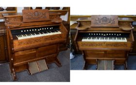 American Estey 'Dunkley and Son Estey Organ Co' Carved Wood Upright Organ from Brattleboro USA