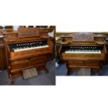 American Estey 'Dunkley and Son Estey Organ Co' Carved Wood Upright Organ from Brattleboro USA