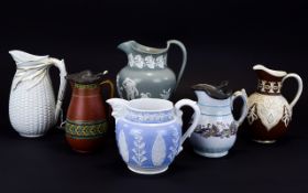 A Good Collection of 19th Century Ceramic Jugs, From Various Factories, Includes W.