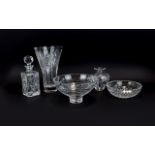 Collection Of Crystal To Include Edinburgh Crystal Vase, Stuart Bowl, Decanter etc.