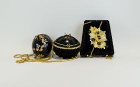 A Collection Of Three Intricate Handmade Evening bags Vintage/Steampunk interest ornate bags,