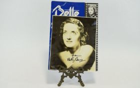 Bette Davis Autograph on Photo & Programme.