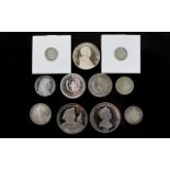 A Collection of Eight ( 8 ) Assorted Silver Coins - Please See Photo to Make Judgement of Grade.