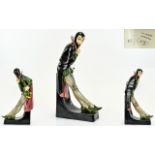 A Goldscheider Hand Painted Pottery Figure of Mephistopheles by Lorenzl. c.1928.