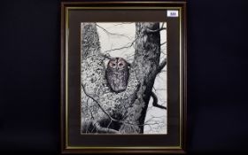 Original Ink And Wash Illustration By Jeff Gilberthorpe Framed and mounted under glass depicts a