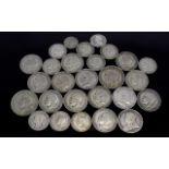 Collection of Victorian - Edwardian and George V Silver Coins. All Pre-1947.