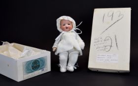Armande Marseille Bisque Head Dream Baby Doll with Cloth Body, Composition Hands,