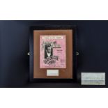 Autograph Interest Richard Tauber Autograph 1891 - 1948 Framed and mounted under glass Complete