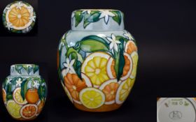 Moorcroft Nice Quality Large Lidded Ginger Jar ' Florida Oranges ' Design.