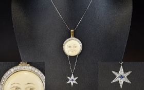 18ct White Gold Stunning and Impressive Moon and Stars Design Bespoke Piece of Jewellery - In The