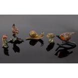 A Very Good Collection of Vintage Cold Painted Miniature Animal and Bird Figures / Sculptures ( 5 )