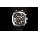 Emporio Armani Stainless Steel Statement Watch Large chronograph watch with stainless linked