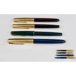 A Very Good Collection of Vintage Parker Pen Co Fountain Pens ( 4 ) Four In Total.