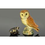 Albany Worcester Fine Quality Miniature Hand Painted Porcelain Beaver Figure - Seated on Bronze