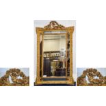 Early to Mid 20th Century Large and Impressive Ornate Carved Gilt Wood and Gesso Cushion Mirror.