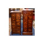 A Pair Of Dark Wood Chest Of Drawers Two square,