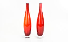 A Pair Of Decorative Glass Vases Two in total of elegant contemporary form,