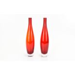 A Pair Of Decorative Glass Vases Two in total of elegant contemporary form,