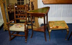 A Small Collection Of Antique Furniture Three items in total to include child's rocking chair with