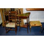 A Small Collection Of Antique Furniture Three items in total to include child's rocking chair with