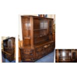 Large Solid Carved Oak & Panelled Display Unit, Open front with storage place for drawers. ''