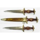 WWII Interest German SA Dagger 13.5 inch dagger complete with sheath, the blade measuring 8.
