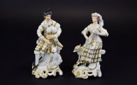 Bloor Derby Pair of Musician Figures, th