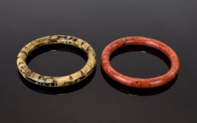 A Pair Of Vintage Agate Effect Bangles T