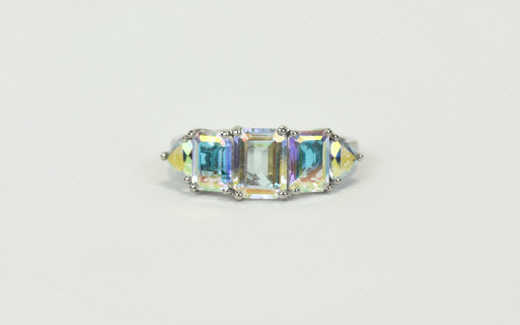 Mercury Mystic Topaz Five Stone Band Rin