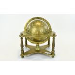 A Vintage Solid Brass Globe Decorative g