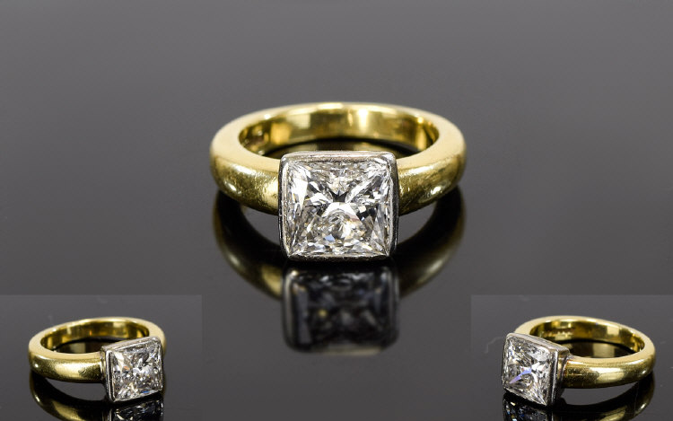 Ladies 18ct Single Stone Diamond Ring Th