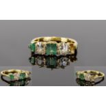 18ct Gold - Antique Period Emerald and D