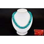 A Turquoise And Silver Necklace 600cts o